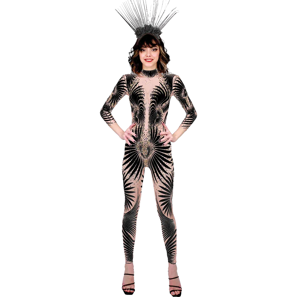 Babe in Black Bodysuit Women's Costume