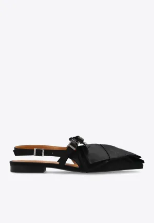 Big Bow Slingback Pointed-Toe Flats
