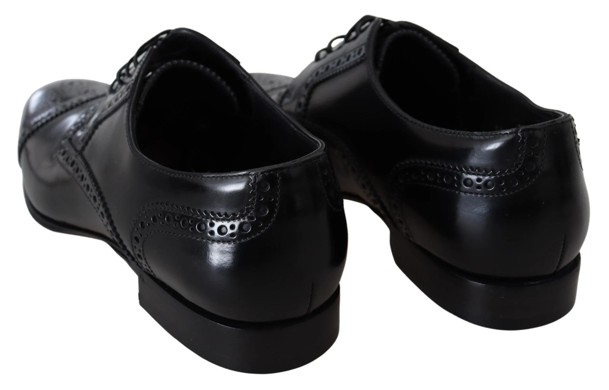 Dolce & Gabbana Elegant Black Leather Formal Derby Sko