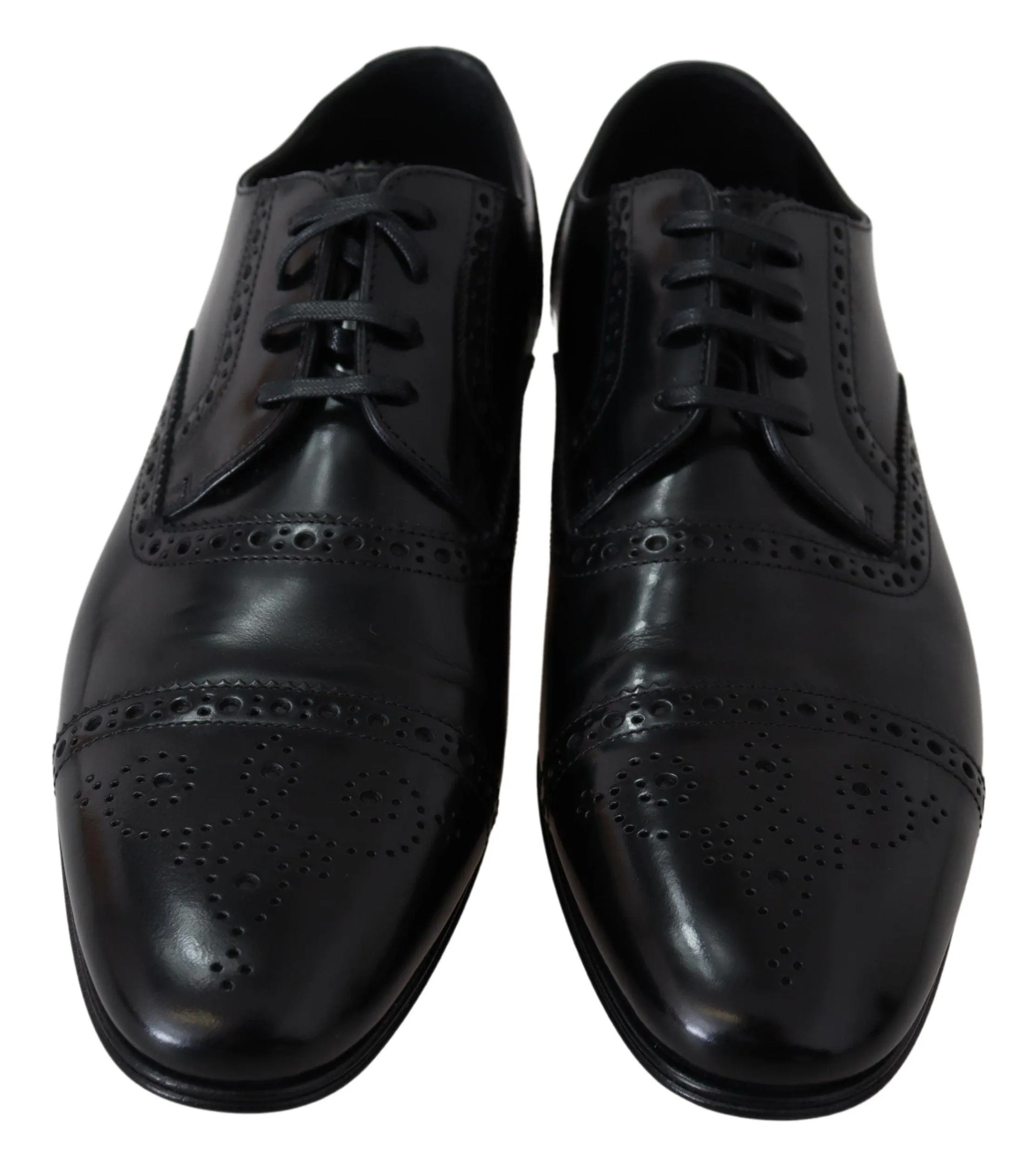 Dolce & Gabbana Elegant Black Leather Formal Derby Sko
