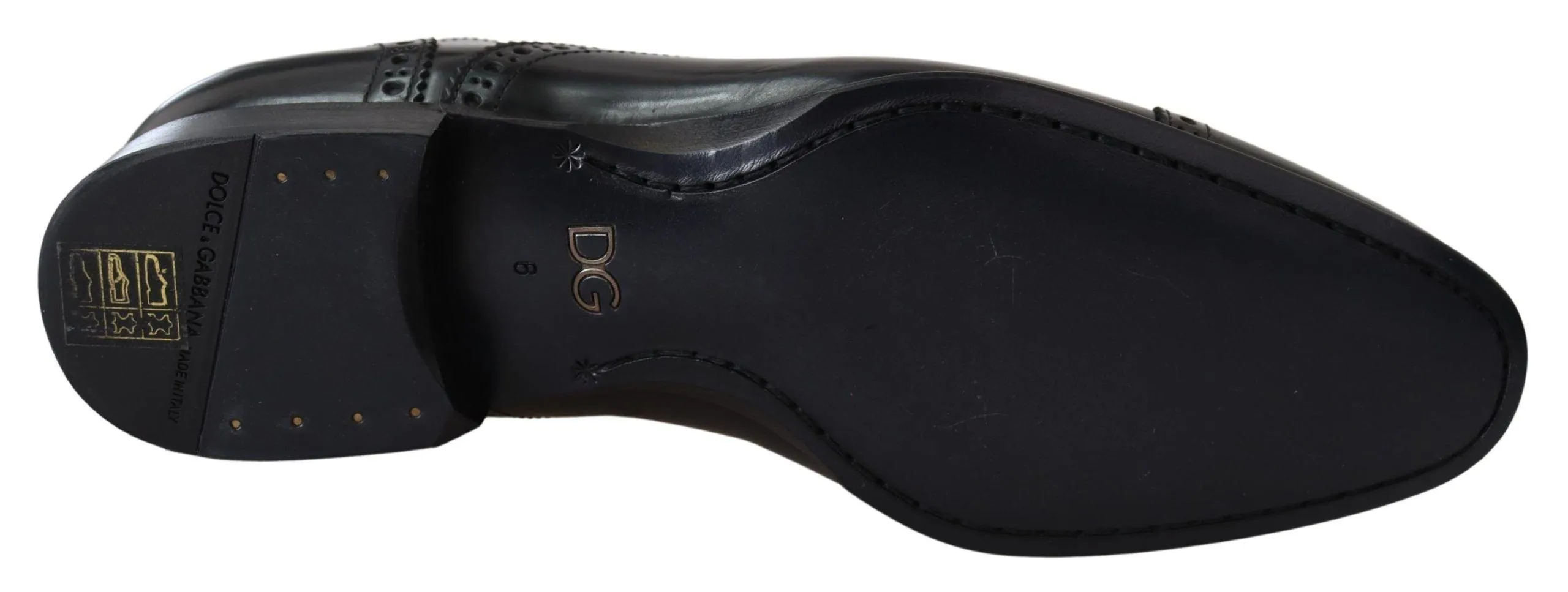 Dolce & Gabbana Elegant Black Leather Formal Derby Sko