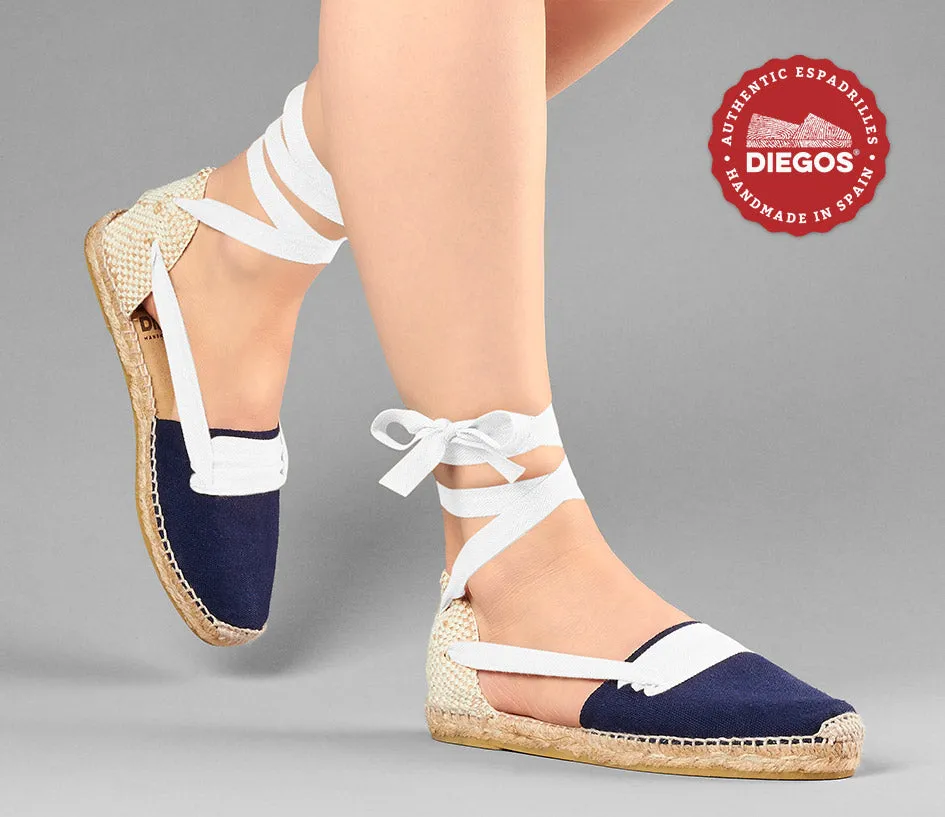 Navy blue flat Lola Basque espadrilles
