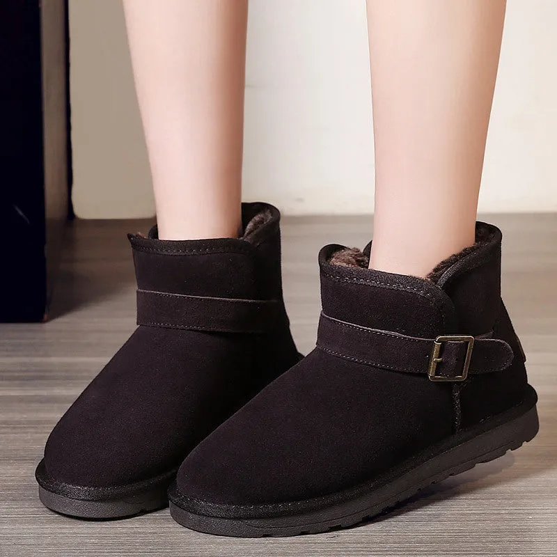 Women Genuine Leather Winter Snow Boots